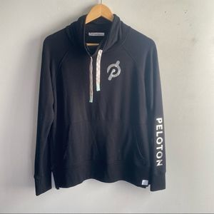 Peloton black silver logo funnel neck sweatshirt